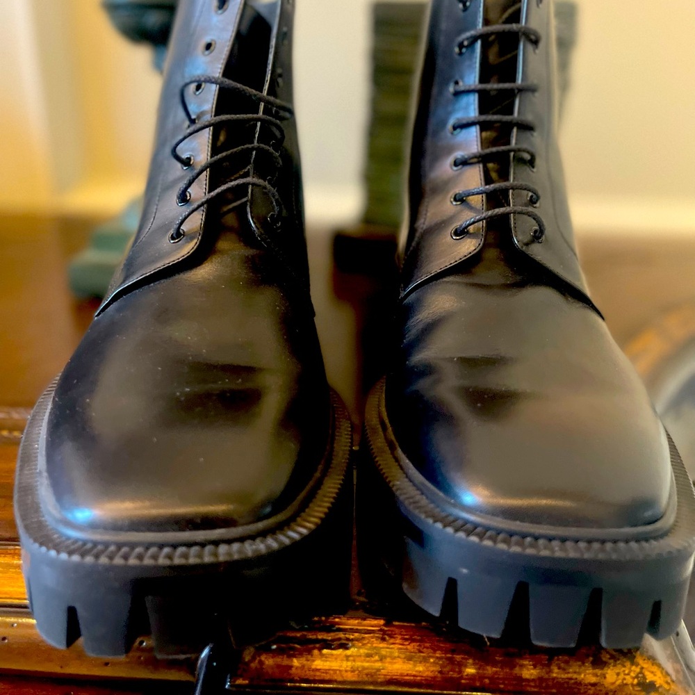 SOLD!! $1,100 Balenciaga Black Military Boots size US 12, EU 45 - Picture 6 of 11